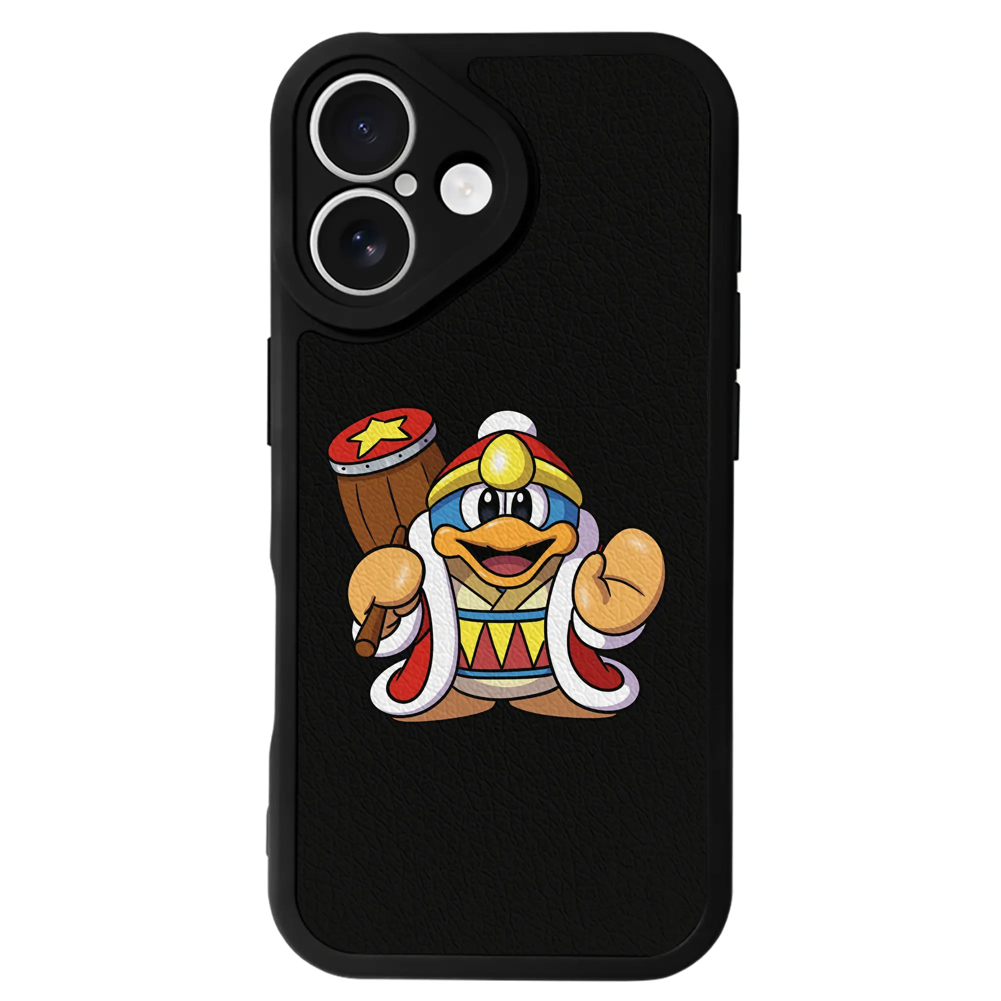 星のカービィ グッズ デデデ大王 - IPhone 16シリーズ対応 ・ シリコンスマホケース ・ レザー調 ・ 高精度フィット ・ 耐衝撃 ・ ワイヤレス充電対応 ・ 精密カット